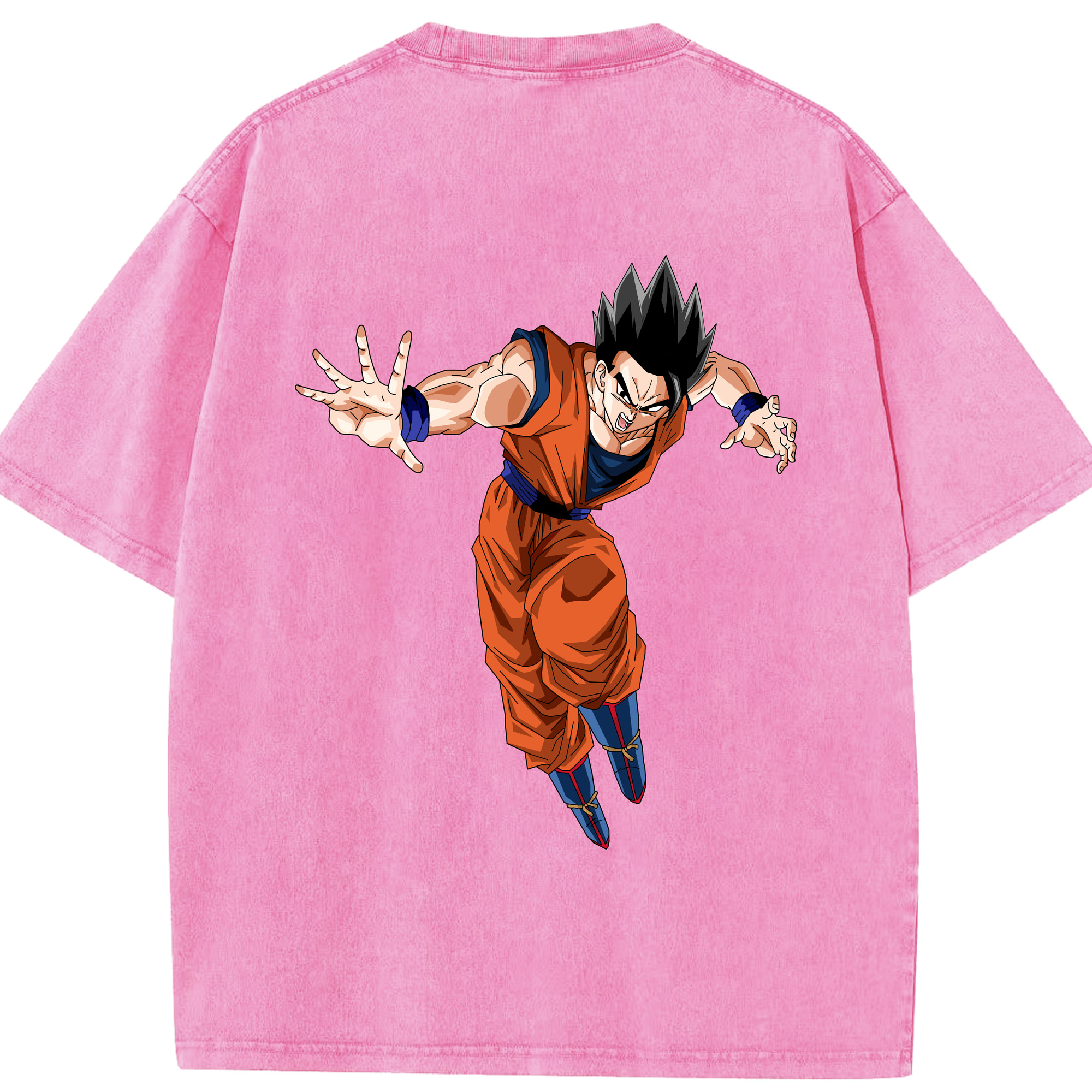 （画像用） ドラゴンボール 孫 悟飯（そんごはん）DRAGON BALL Son Gohan 綿100% ヴィンテージ風 半袖Tシャツ（背面プリント）